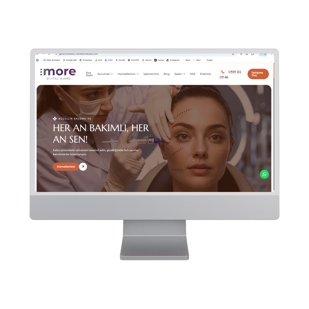 Güzellik Salonu & Estetik Merkezi Hazır Web Sitesi