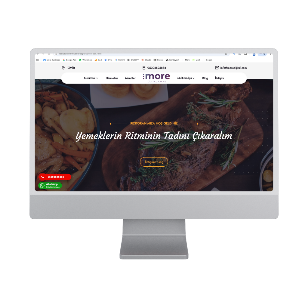 Dijital Menülü Restoran ve Cafe Sitesi