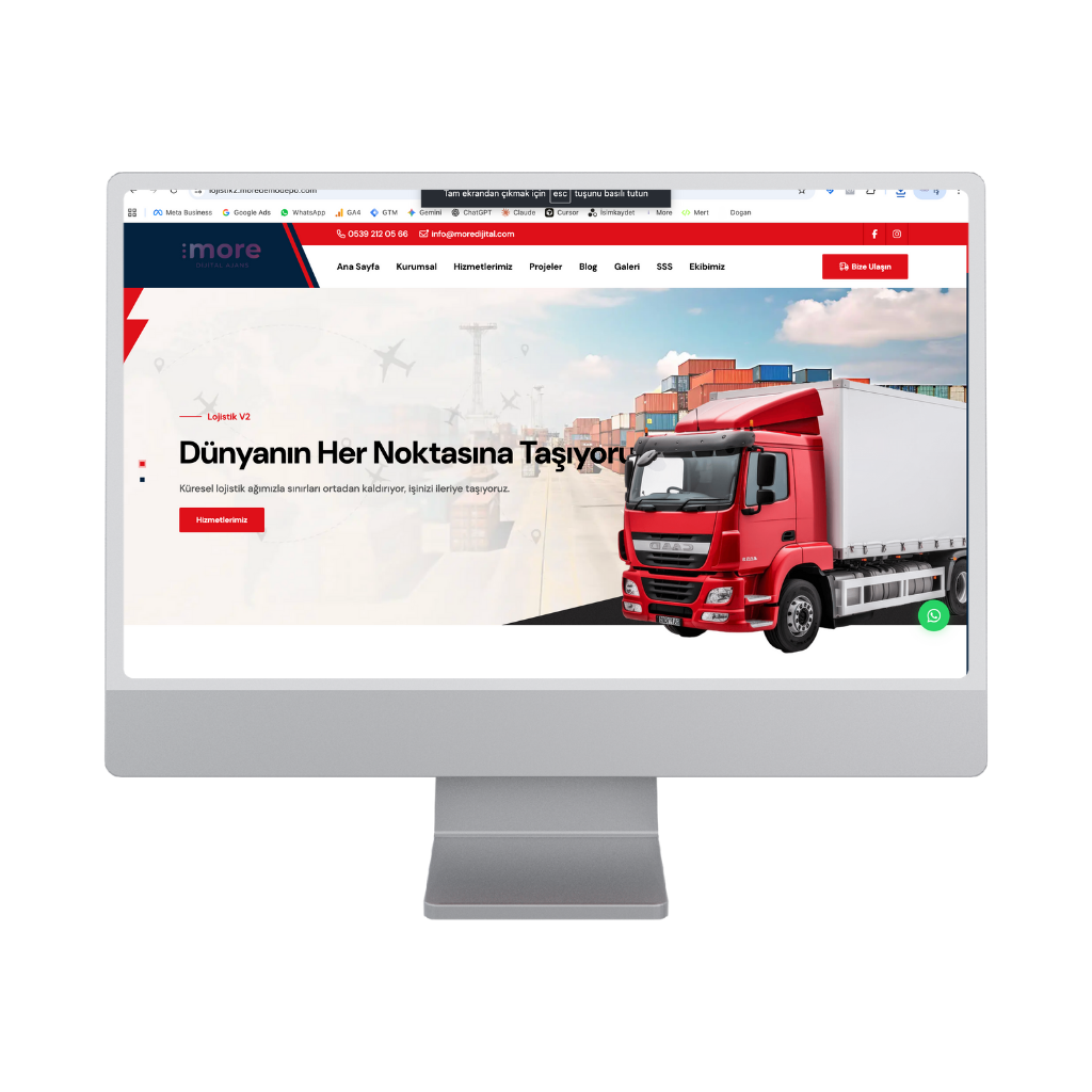 Uluslararası Lojistik & Nakliyat Hazır Web Sitesi