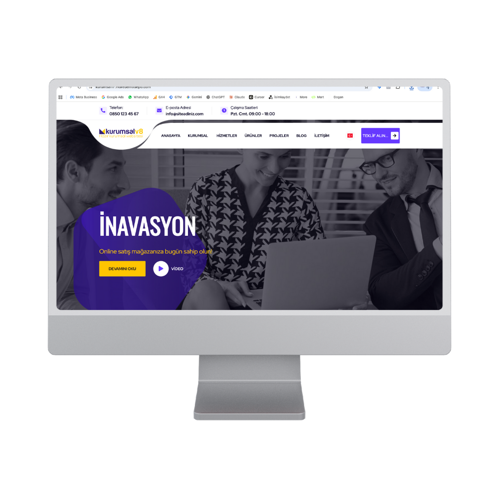 Profesyonel Kurumsal Hazır Web Sitesi Paketi