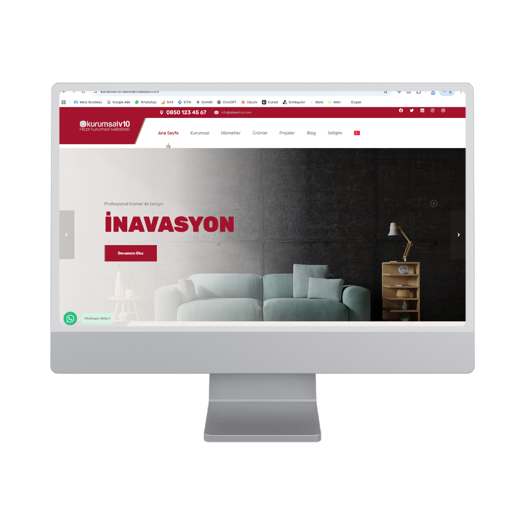 Profesyonel Kurumsal Hazır Web Sitesi Paketi